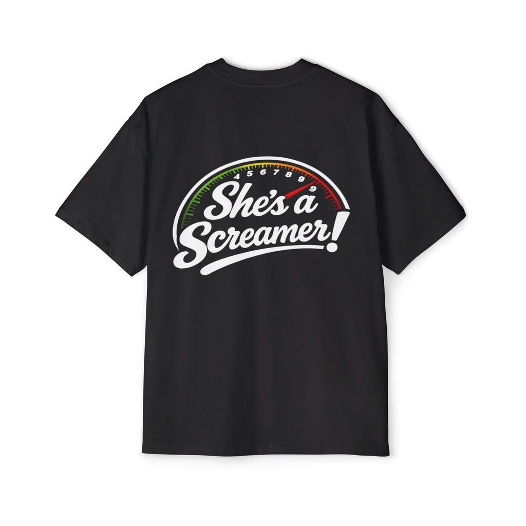 Oversized Tee - She's a Screamer - Black and White