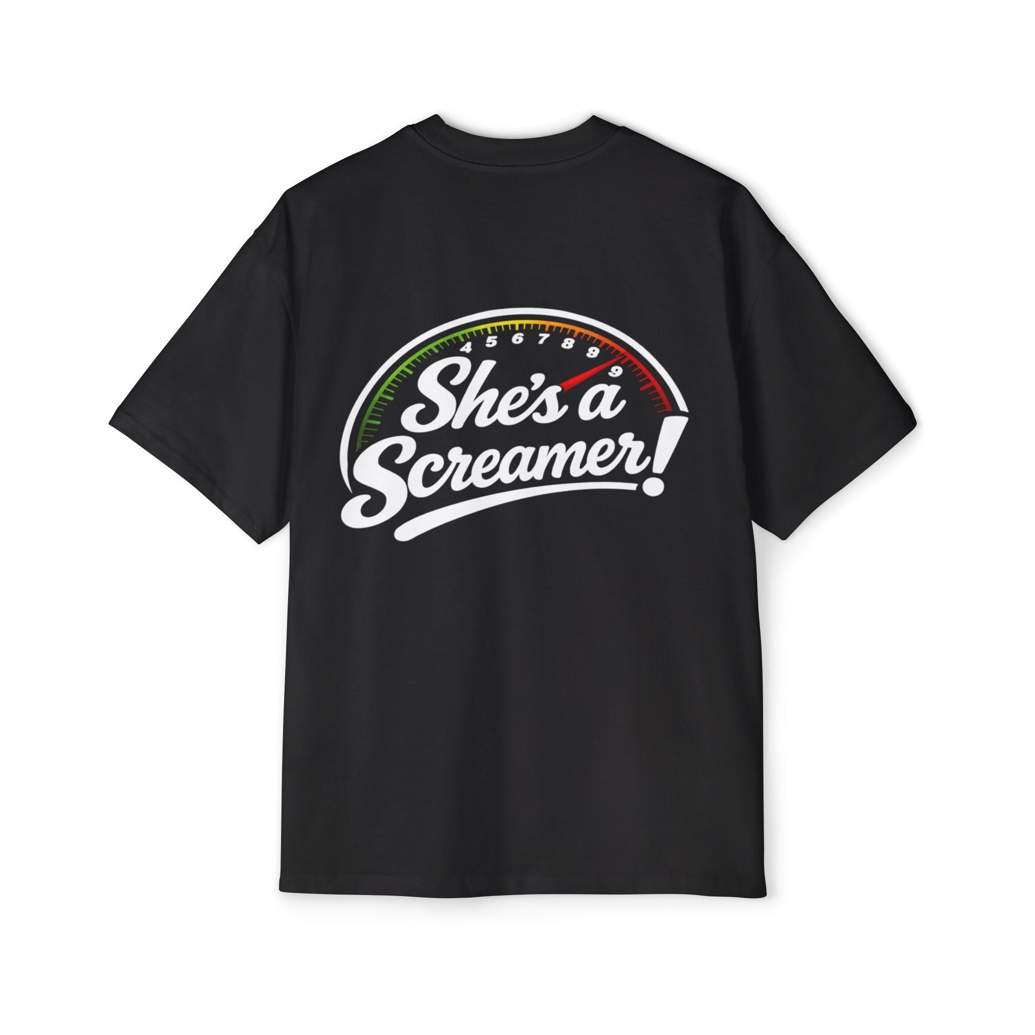 Oversized Tee - She's a Screamer - Black and White