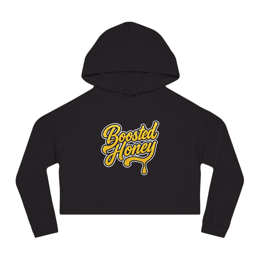 Boosted Honey Cropped Hoodie — Black & Gold