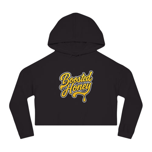Boosted Honey Cropped Hoodie — Black & Gold