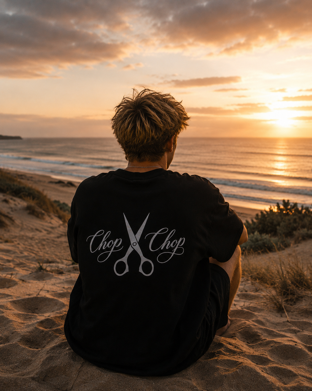 Oversized Tee - Chop Chop - Cursive