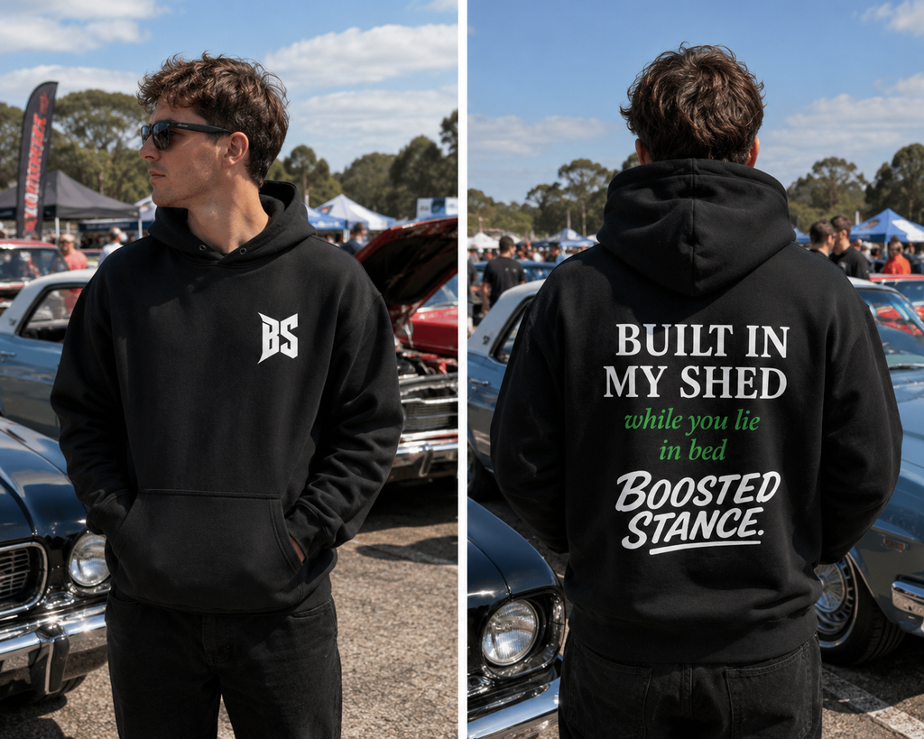 Hoodie - " Built in My Shed while you lie in bed'' - Green