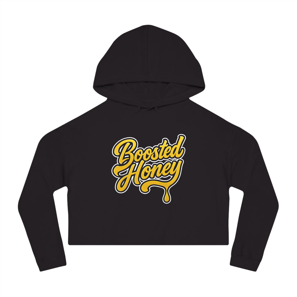 Boosted Honey Cropped Hoodie — Black and Gold