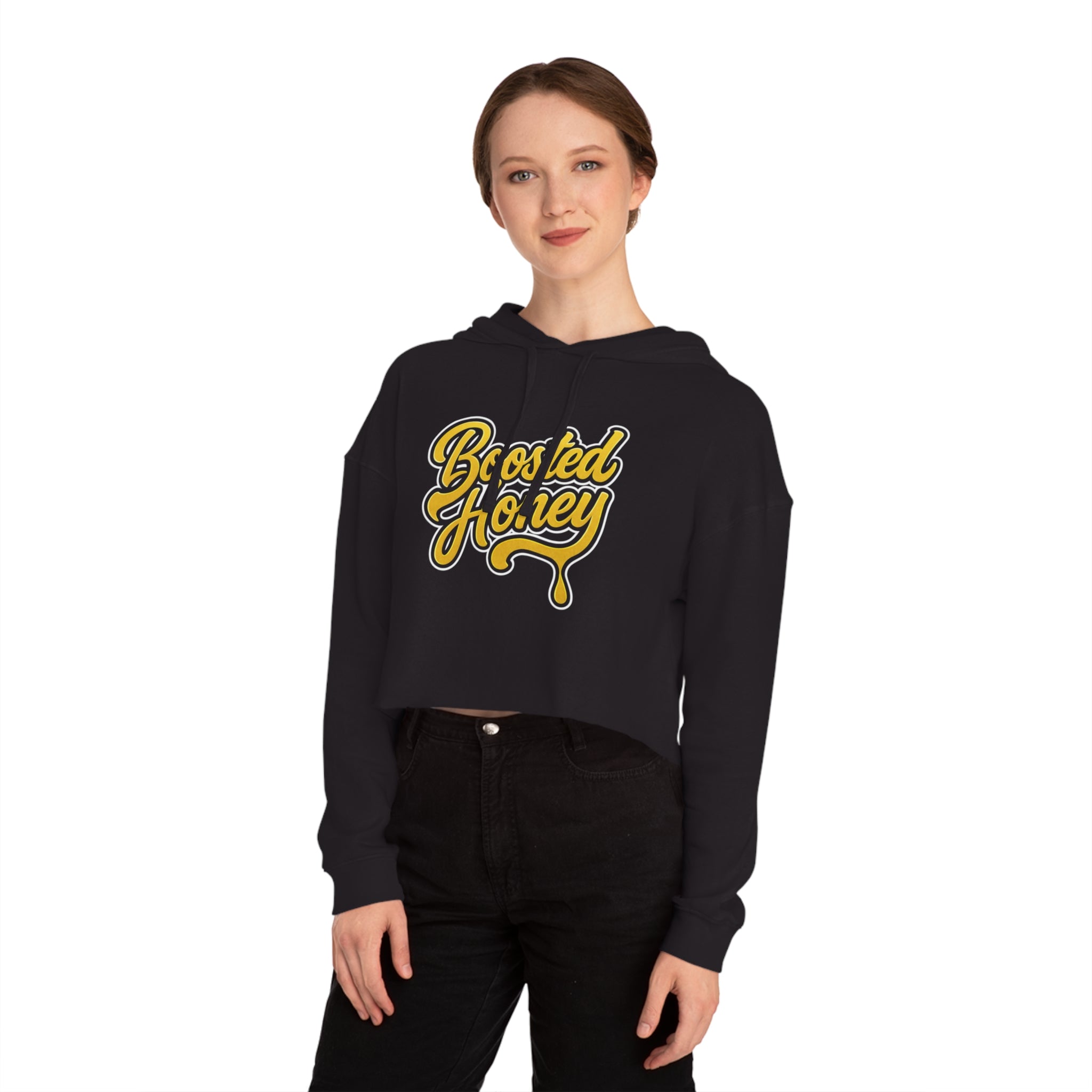 Boosted Honey Cropped Hoodie — 'I'd Rather Be Sideways' Racing Crop Top