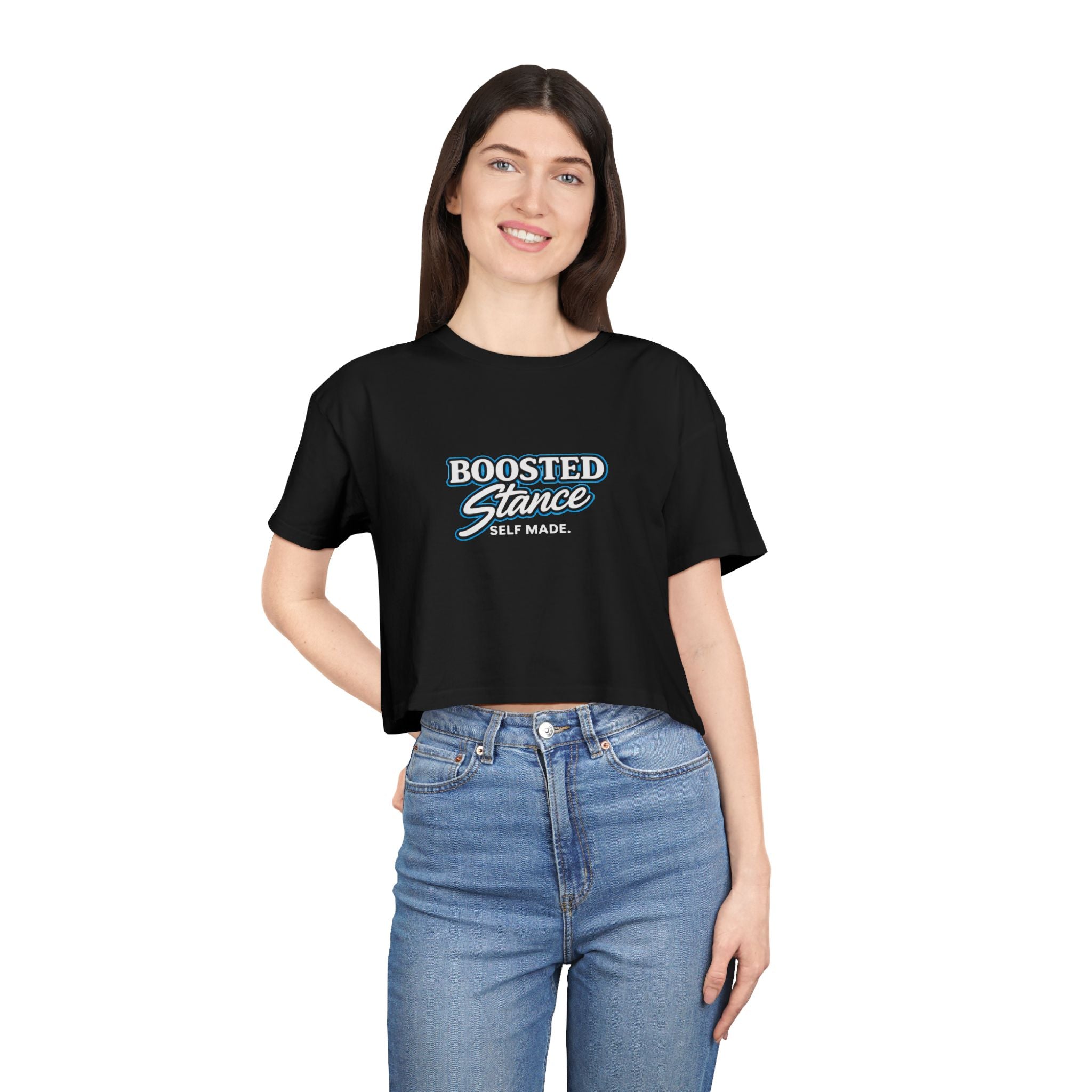 Boosted Stance Crop Tee - Turbo Blue